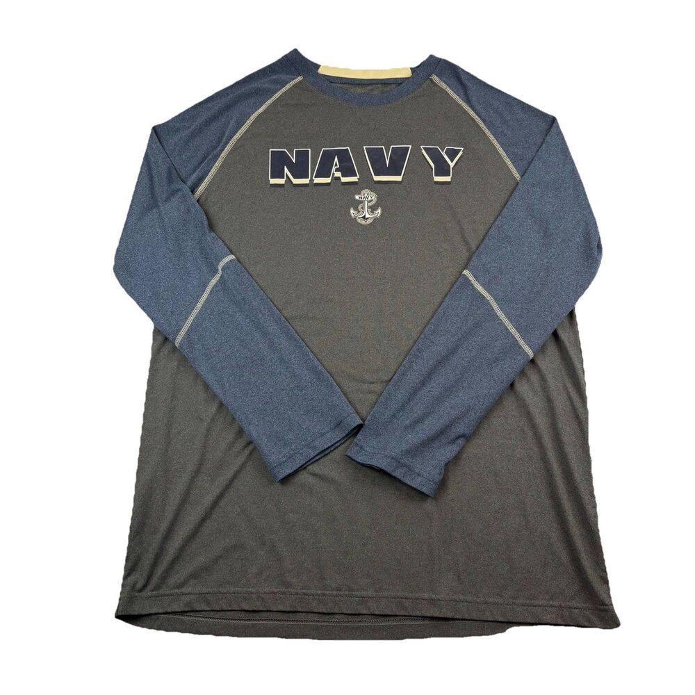 Navy Midshipmen Performance Long Sleeve Shirt Raglan Colorblock Mens XL NWOT